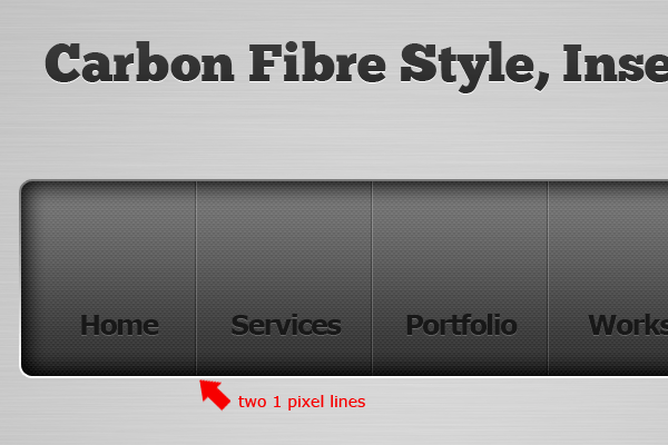 Carbon Fibre Style Inset Menu