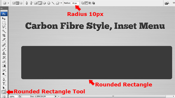 Carbon Fibre Style Inset Menu