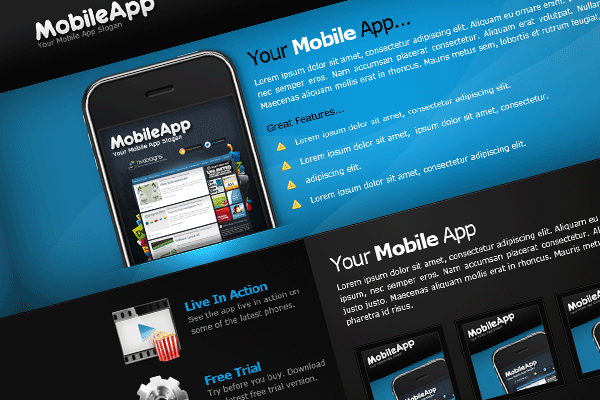 Mobile App Web Layout